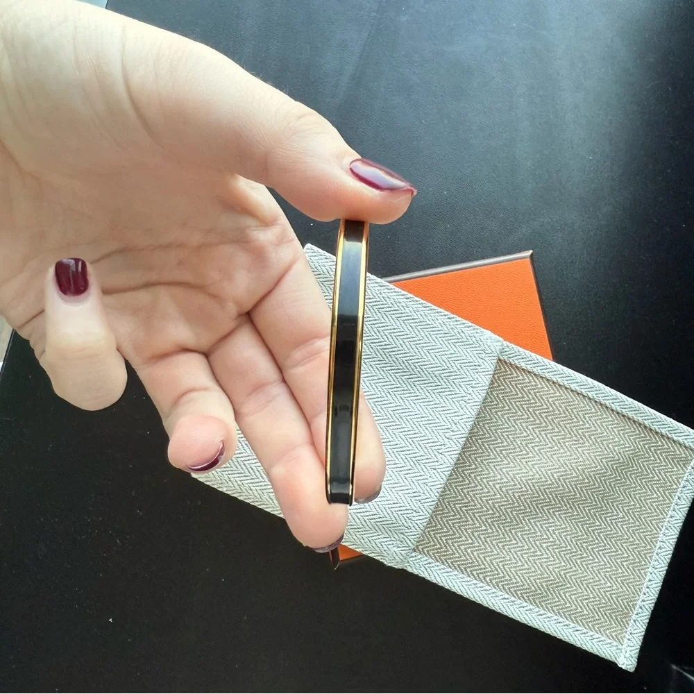 Hermes Black and Uni Gold and Black Bangle - Picture 6 of 8